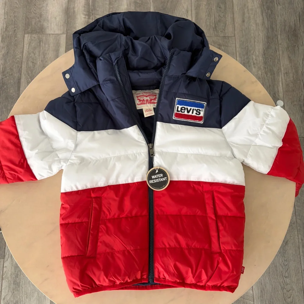 Levi’s Kids Hooded Water Resistant Puffer Coat.